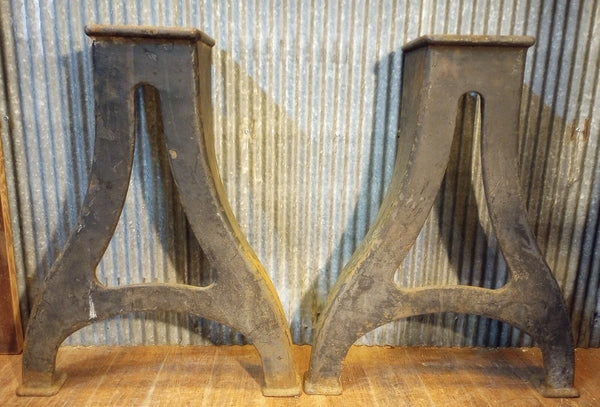 Pair of Cast Iron Factory Machine Legs 31" Tall x 25" Wide GA-S081