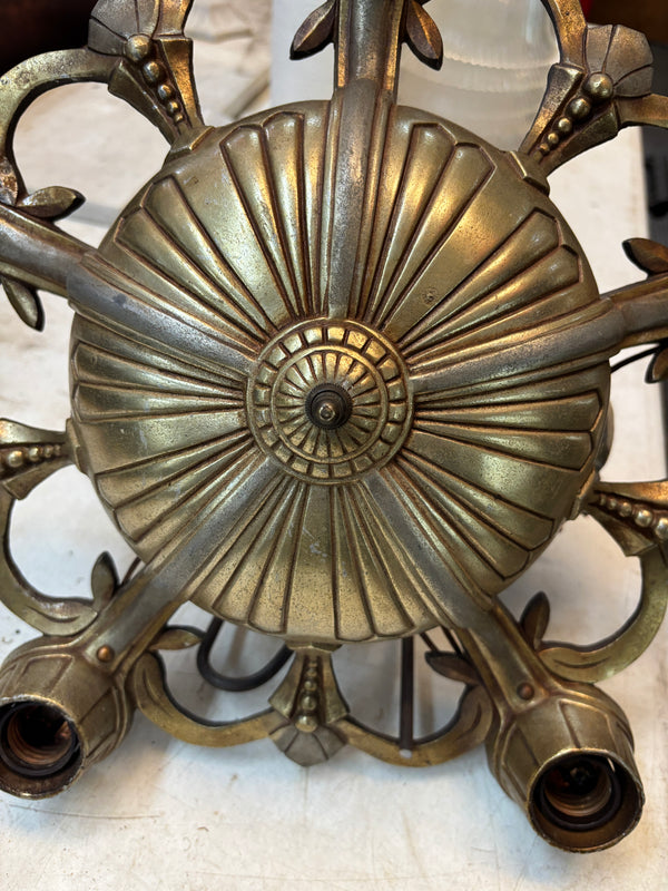 1930s Cast Aluminum Art Deco Chandelier GA21159