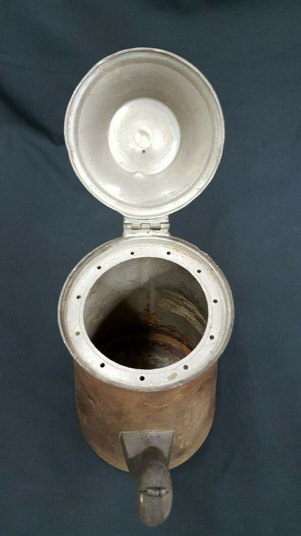 Civil War Period Tin & Pewter Coffee Pot With Lid