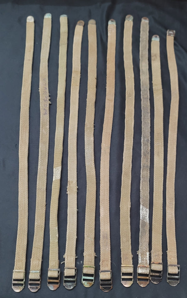 Set Of 10 WWII M1941 Bed Roll Equipment Straps GS01086