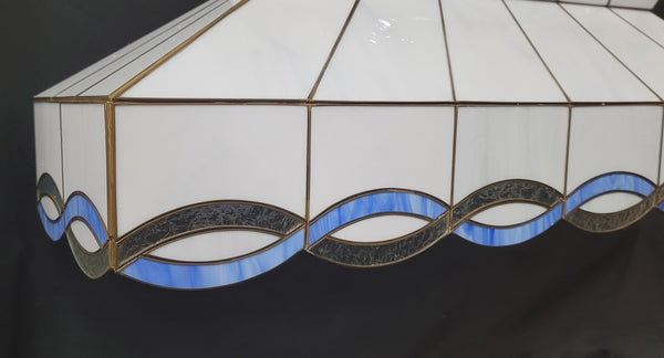 Large Stained Glass Two Light Chandelier 36" x 13" x 12" GS00881