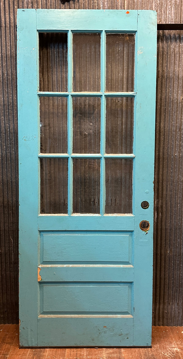 9-Pane Exterior Fir Wood Door GA20387
