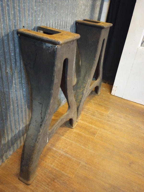 Pair of Cast Iron Factory Machine Legs 31" Tall x 25" Wide GA-S081