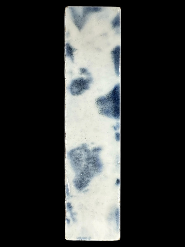 Early 20th Century C. Pardee 4.25" x 1" Blue Mottled Fireplace Tile Set GA20857