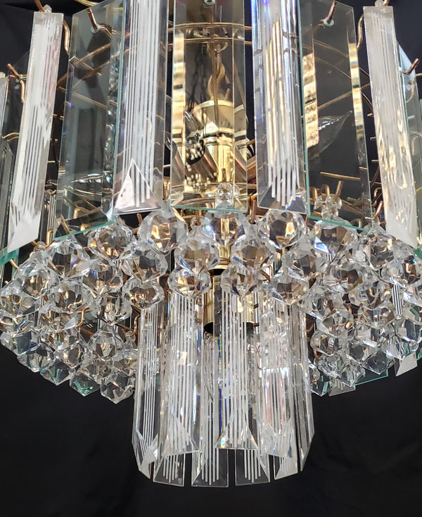 MCM Ornate 7 Light Tiered Prism Chandelier 18" x 20" GS010931