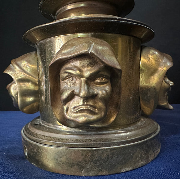 French Empire Antique Figural Brass Candelabra Pair GA20508