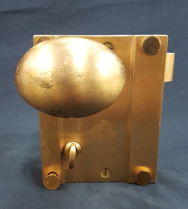 Brass Ship Rim Lock with Oval Knob