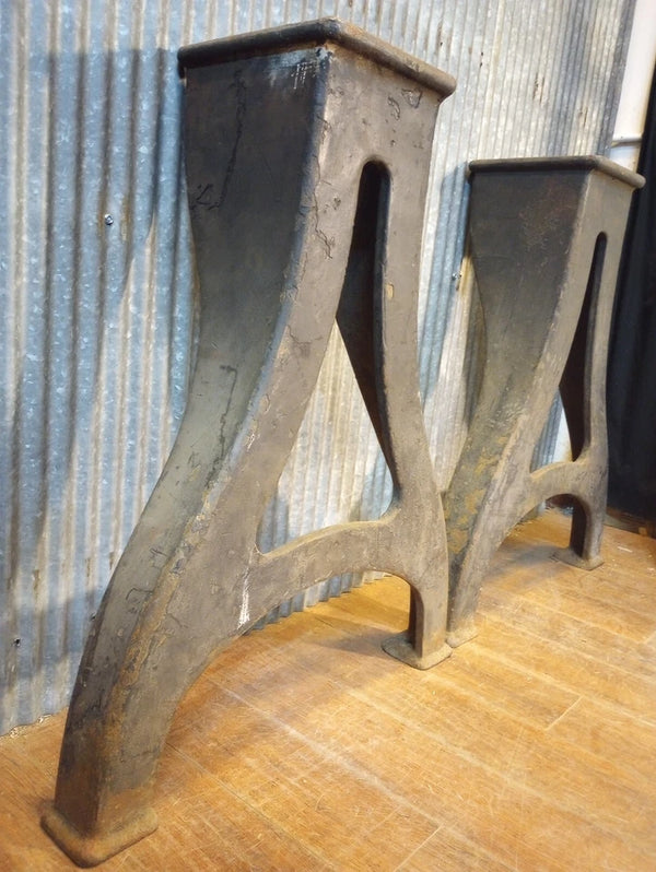Pair of Cast Iron Factory Machine Legs 31" Tall x 25" Wide GA-S081