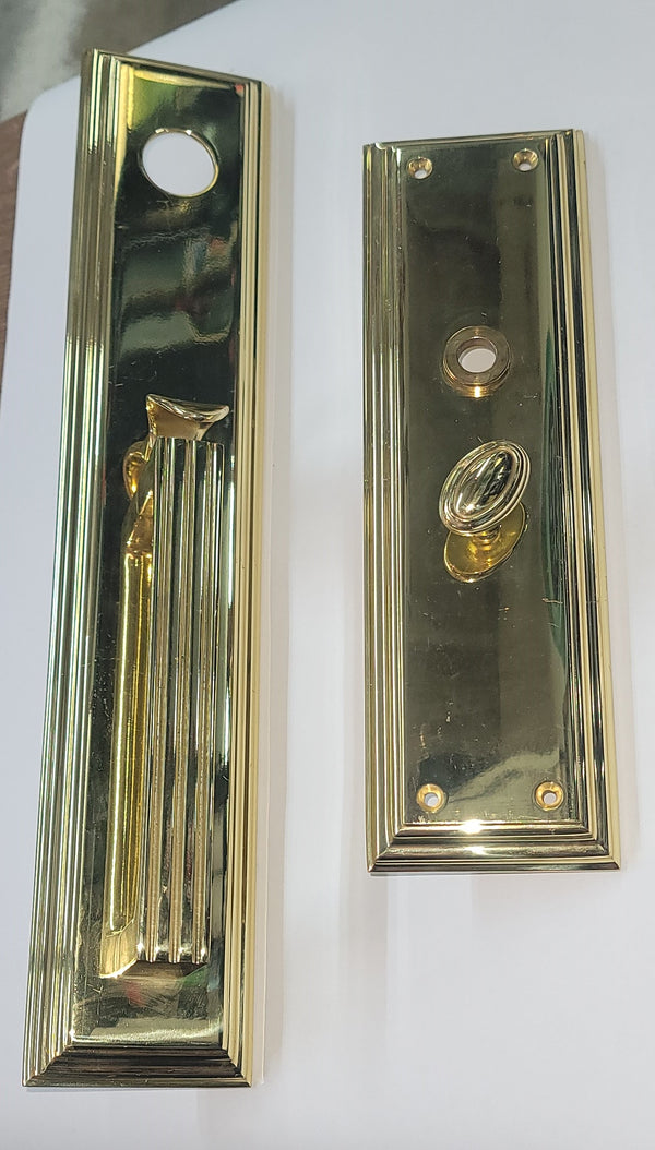 NOS Art Deco Baldwin Tremont Backplates w/ Dead Bolt Space & Thumb Turn GS00806
