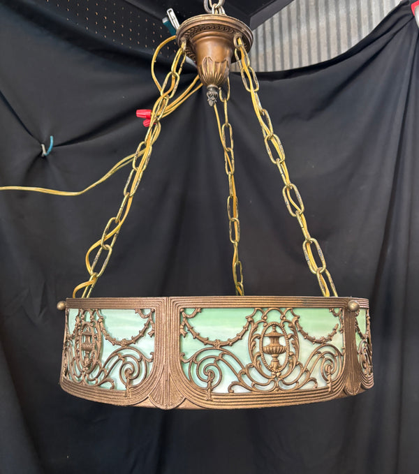 1920s Round Ornate Light Fixture GA21344