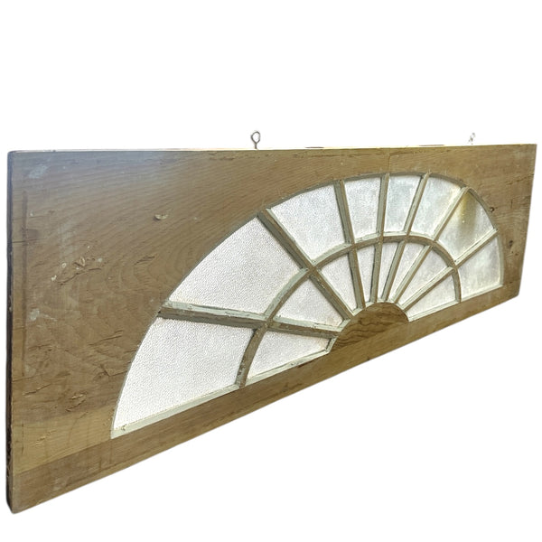 Restored Antique Sunburst Transom Window w/ Wood Frame GA20693