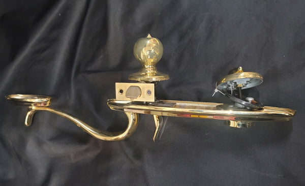 Brass Curved Handle Thumb Latch Hardware Set w/Deadbolt Knob & More GS00884