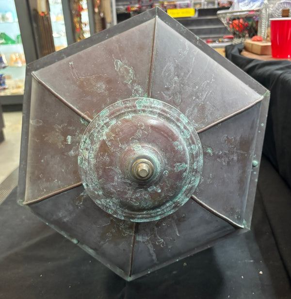 Riveted Copper Lamp Post Light with Green Patina GA21523