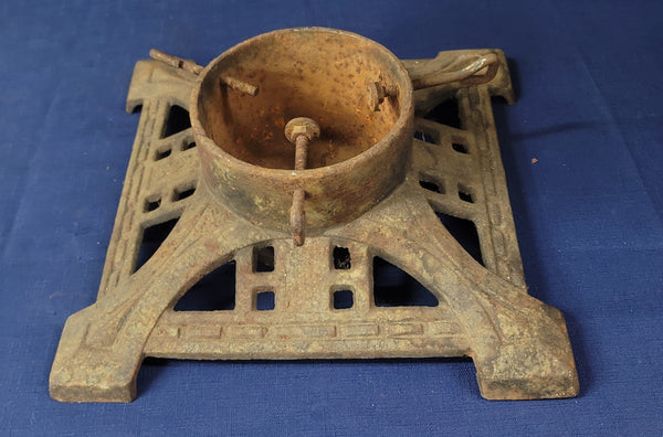 Vintage Art Deco Cast Iron Christmas Tree Stand 13 1/2" Square GS00915
