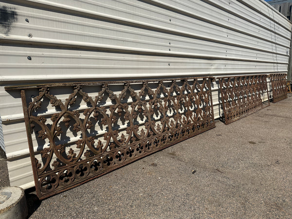 26' Ft of Antique Ornate Cast Iron Garden Gate Fencing GA20848
