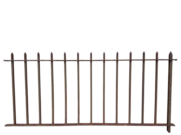 24 Ft of Antique Wrought Iron Spear Top Fencing GA21045