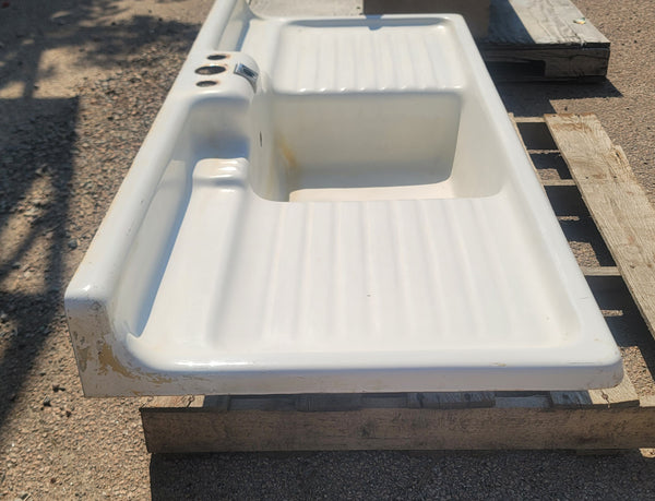 Cast Iron Farmhouse Sink w/ Double Drain Boards & More 59 5/8" x 24" GS010930