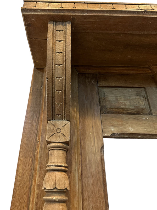 19th Century Restored Eastlake Carved Wood Fireplace Mantel GA20965