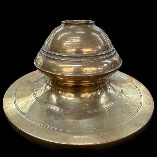 Pair of Antique Solid Brass 8" Wide Chandelier Canopies GA20711