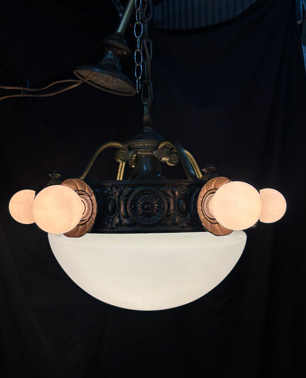 Pair of Bronze 6-Light Globe Chandeliers GA21361