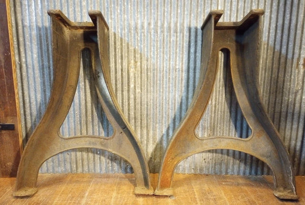 Pair of Cast Iron Factory Machine Legs 31" Tall x 25" Wide GA-S081