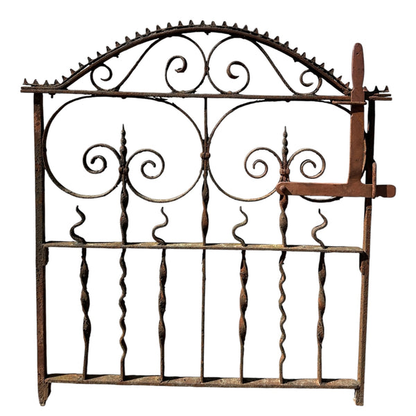 Antique Wrought Iron Arch Top Garden Gate - 36" W x 39" T - GA20991
