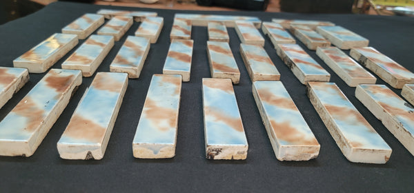 Vintage Lot of 29 Pardee Works 4 1/4" x 1" Ceramic Fireplace Tiles GS00681