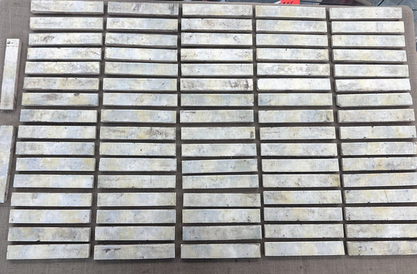 82 Vintage 6" x1" Mottled Glazed "Pencil" Fireplace Tiles GS010944