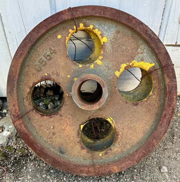 Pair of Industrial Cast Iron Cart Wheels GA20941