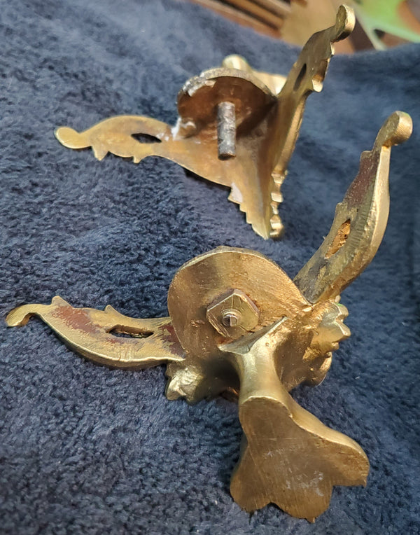 Ornate Solid Brass Claw Foot Furniture Feet w/ Feathers 3 5/8"x 2 5/8" GAM04