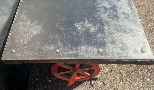 Custom Made Industrial Beach Mfg. Adjustable Crank Table 78 1/2" x 33" GS00835