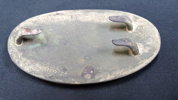 Civil War Reproduction Brass Oval Maryland Belt Buckle With 3 Hooks