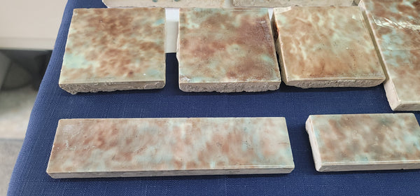 Vintage Lot of 37 Trent Co. Pastel Glazed Ceramic Tiles GS00665