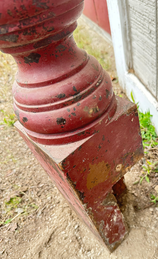 Mahogany Newel Post w/ Grooved Ball Top GA20428