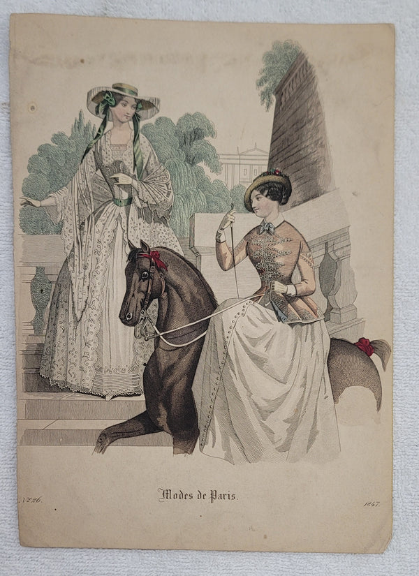 Eleven European Multicolored Fashion Plate Illustrations from 1800's GS01083