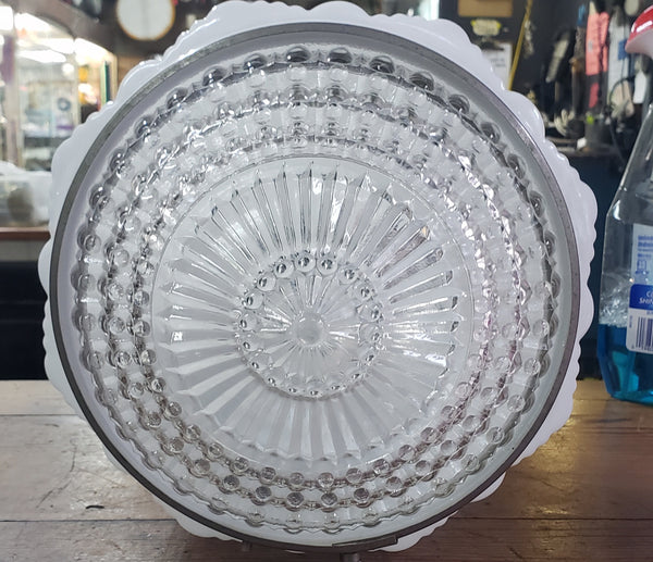 Restored Art Deco Pendant Light w/ Tiered Glass Bottom 17" T x 10" W GA1173