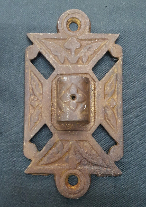 Ornate Floral Design Victorian Cast Iron Oil Lamp Sconce with Wall Bracket