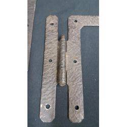 Pair of Hand Hammered H&L Door Hinges GA153