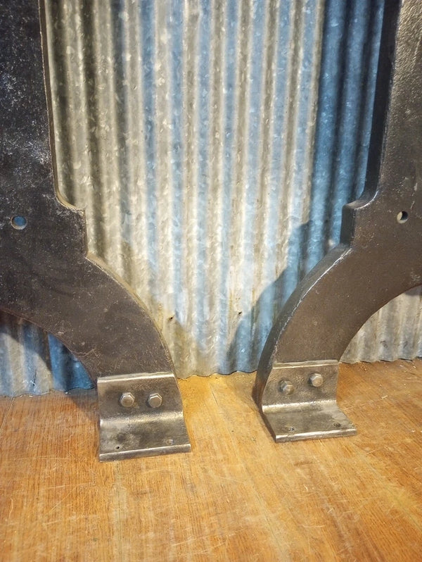 Pair of Art Deco Cast Iron Machine Legs 33 1/2" T x 19 3/4" W GA-S089