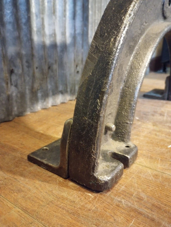 Pair of Art Deco Cast Iron Machine Legs 33 1/2" T x 19 3/4" W GA-S089