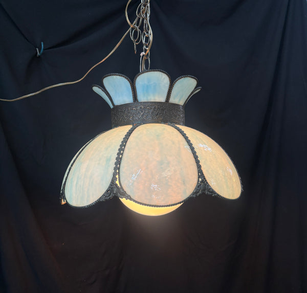 Stained Glass Light Fixture with Globe GA21326