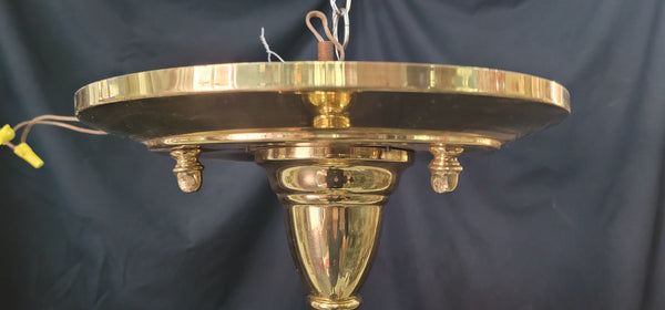 Large Ornate Brass 2 Light Chandelier w/ Large Brass Canopy 20" x 48" GS00995