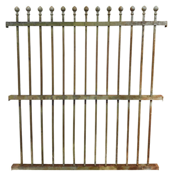 28 Ft of Antique Iron Fencing w/ Ball Point Finials GA21026