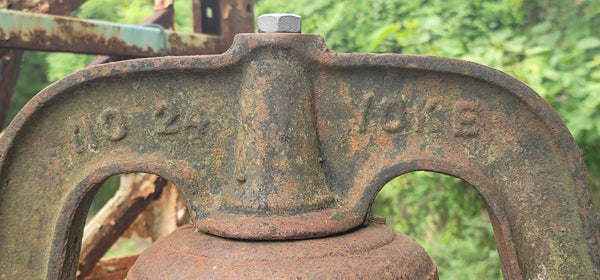 C.S. Bell Hillsboro Ohio 20" x 12" Cast Iron Bell #24 w/ Top Yoke GS00696