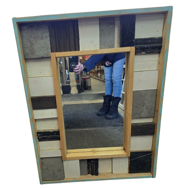 Custom Mirror Made w/ Reclaimed Wood Trim GAM0480