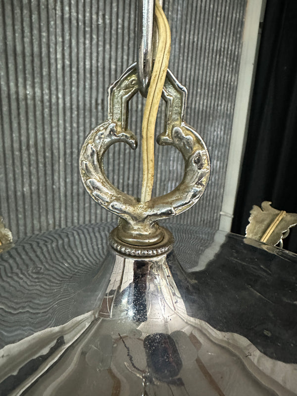 Restored Art Deco Chrome Plate 5-Light Pan Chandelier GA21012