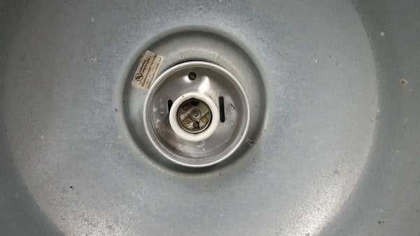 Industrial Gray Galvanized Hard Wired Metal Pan Ceiling Light 14" x 9" GS00753