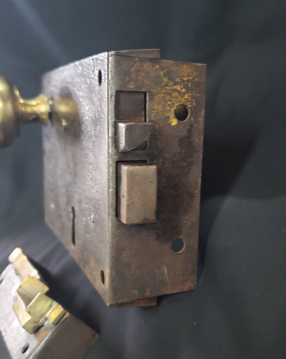 Restored Right Side Carpenter Style Rim Lock Set 6 1/4