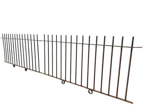 12+ Ft of Antique Wrought Iron Picket Fencing GA21004