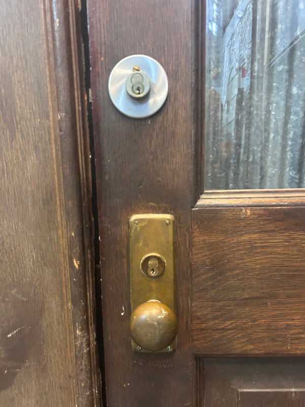 Pair of Beveled Glass Fire Exit Doors GS011026